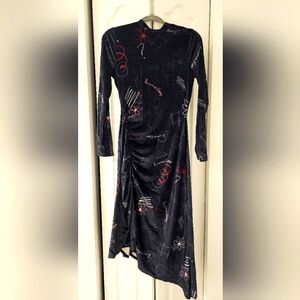 RECLAIMED VINTAGE BLUE VELVET 💙 MIDI DRESS